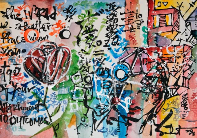 Outcome 2018 Sabet 13" x 19" Mixed Media Original