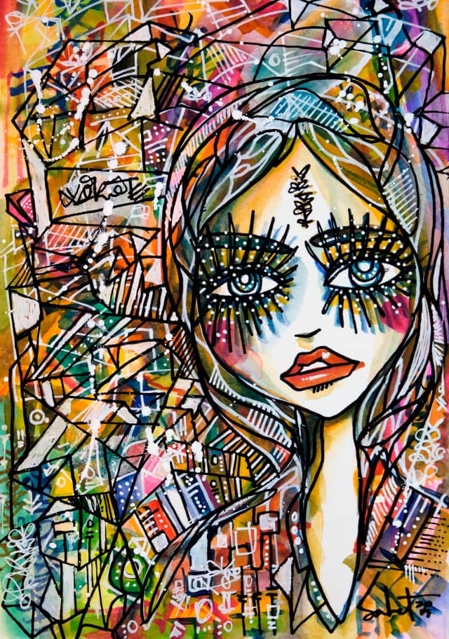 Presence 2018 Sabet 13" x 19" Mixed Media Original