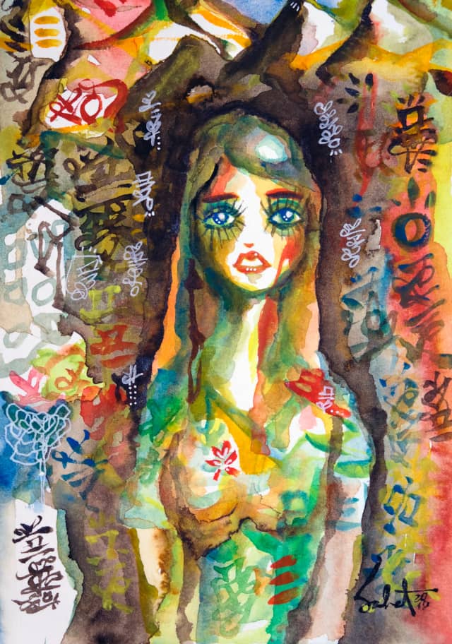 Angel 2026 Sabet 13" x 19" Mixed Media Original