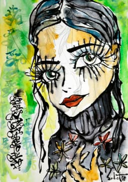 Essential 2026 Sabet 13" x 19" Mixed Media Original