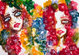 Heartbubbles 2026 Sabet 13" x 19" Mixed Media Original