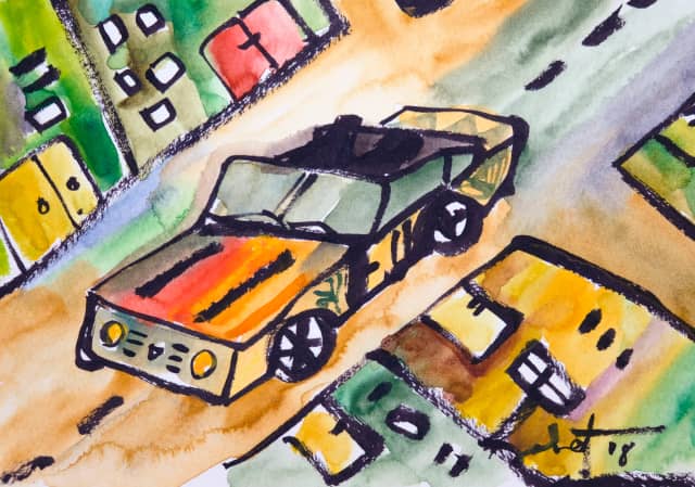 Bumblebee 2026 Sabet 13" x 19" Mixed Media Original