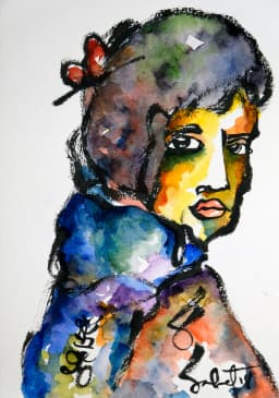 Joyus 2026 Sabet 13" x 19" Mixed Media Original