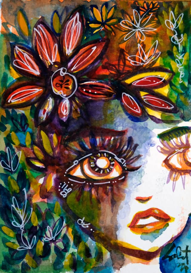Sugar water 2026 Sabet 13" x 19" Mixed Media Original