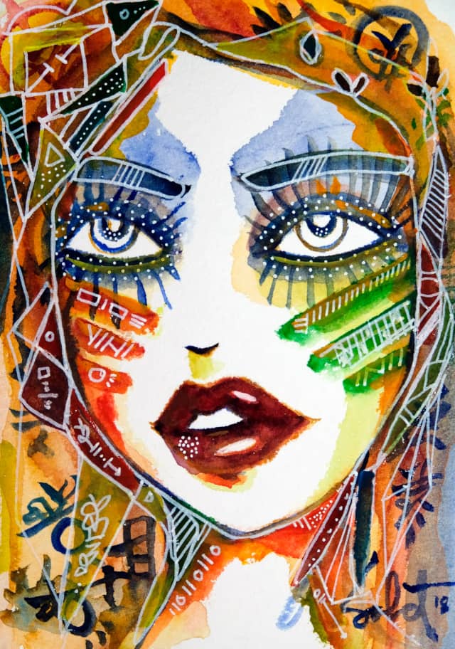 Lion Heart 2026 Sabet 13" x 19" Mixed Media Original