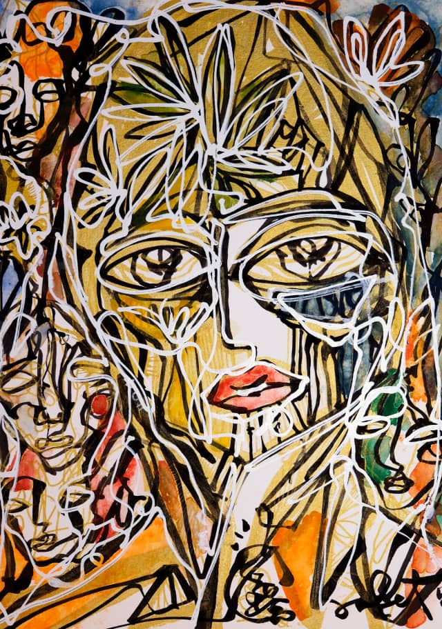 Alien 2026 Sabet 13" x 19" Mixed Media Original