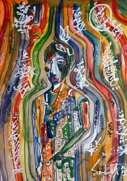 Gateway 2026 Sabet 13" x 19" Mixed Media Original