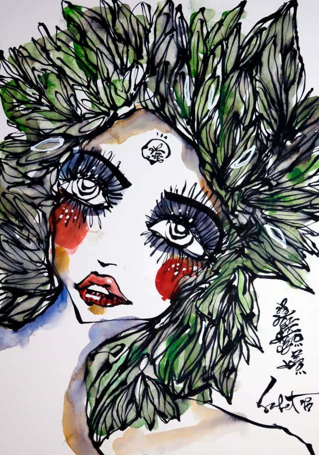 Highergrowth 2026 Sabet 13" x 19" Mixed Media Original