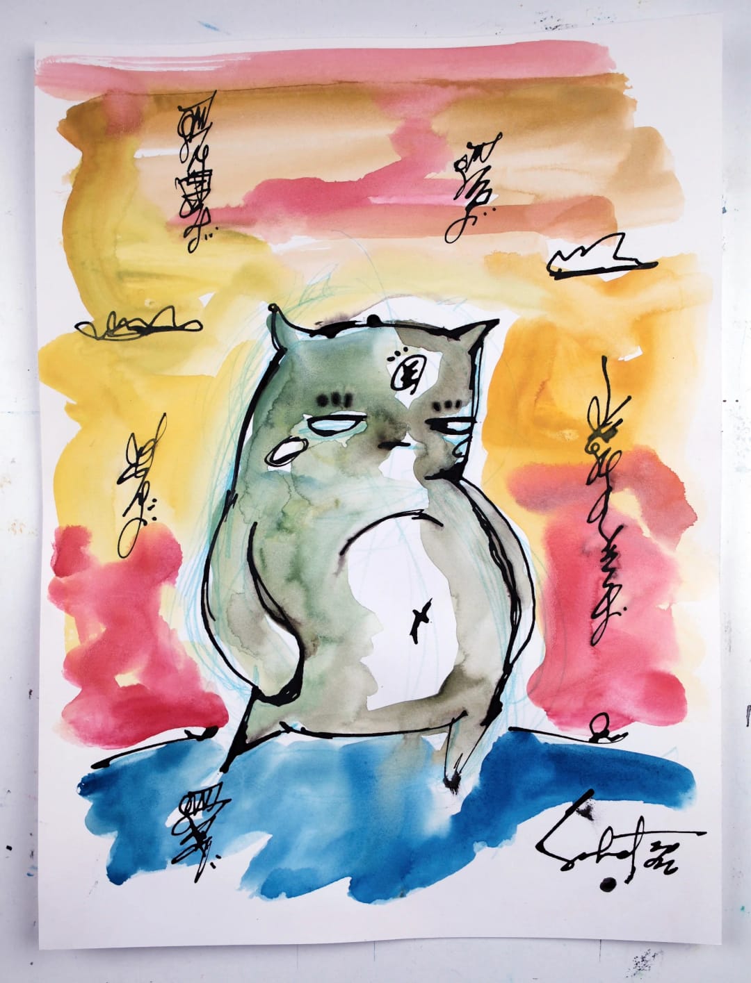 Puddles 2026 Sabet 9" x 12" original