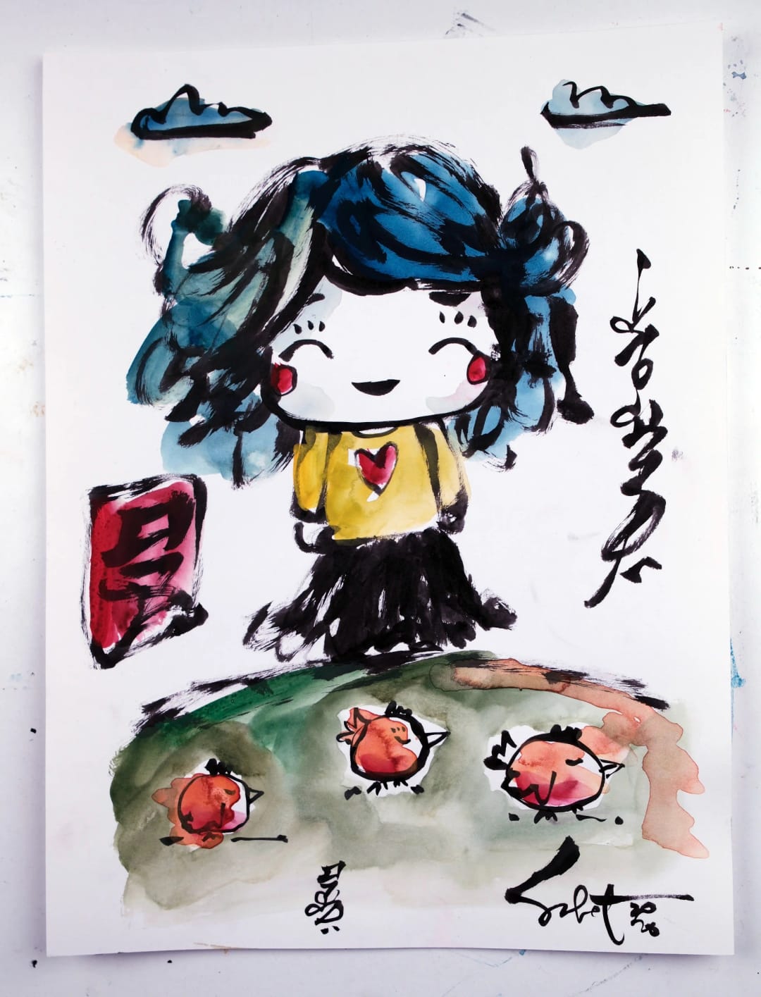 Kawaiichi 2026 Sabet 9" x 12" original