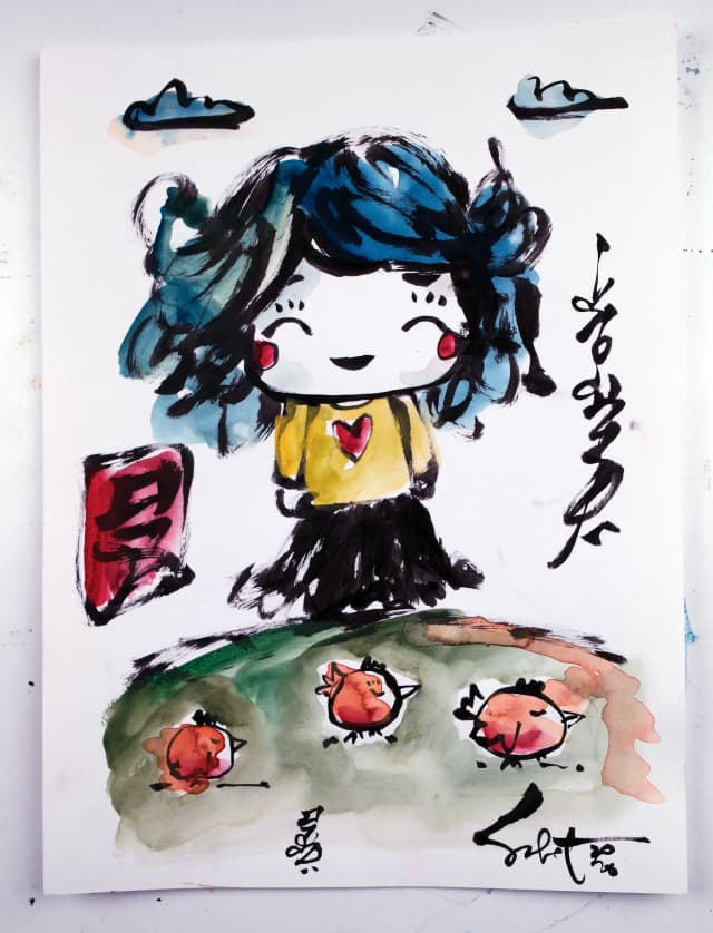 Kawaiichi 2026 Sabet 9" x 12" original
