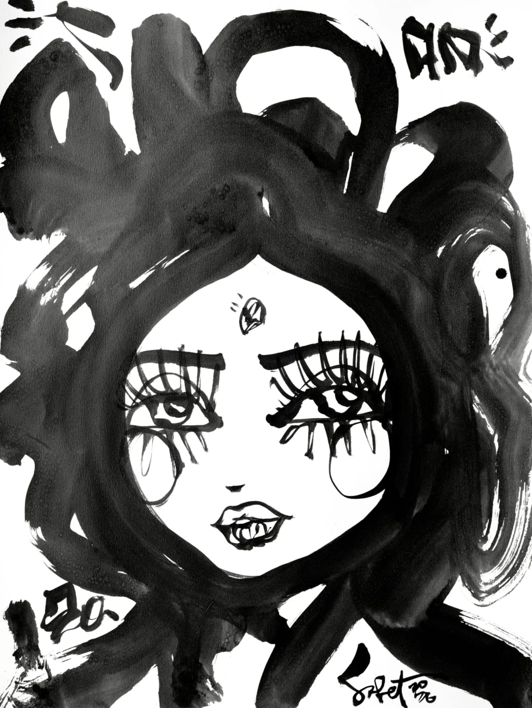 Wobbles | Ink + Flow | Icons 2026 Sabet 22" x 30" Original Ink on Archival Paper