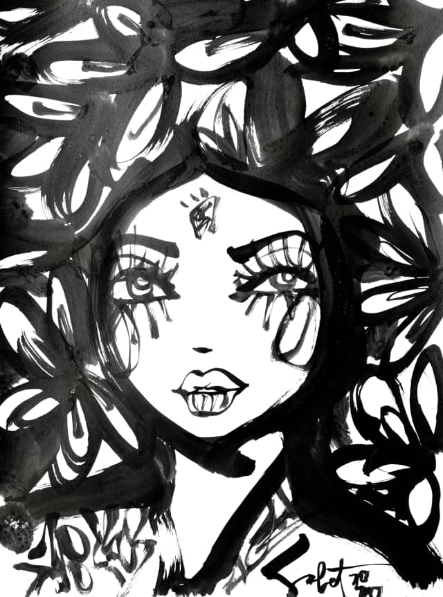 Whiskey | Ink + Flow | Icons 2026 Sabet 22" x 30" Original Ink on Archival Paper