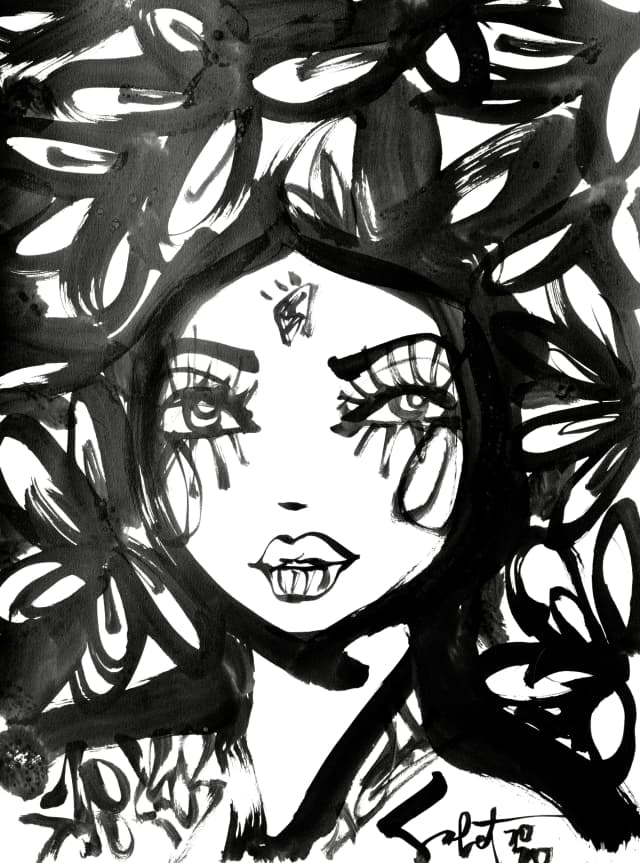 Whiskey | Ink + Flow | Icons 2026 Sabet 22" x 30" Original Ink on Archival Paper