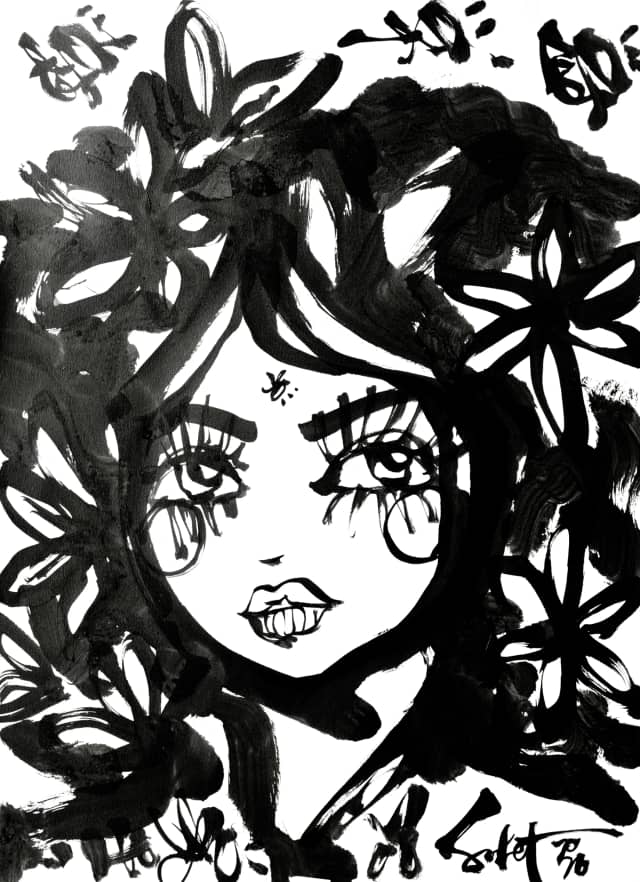 Bubbles | Ink + Flow | Icons 2026 Sabet 22" x 30" Original Ink on Archival Paper