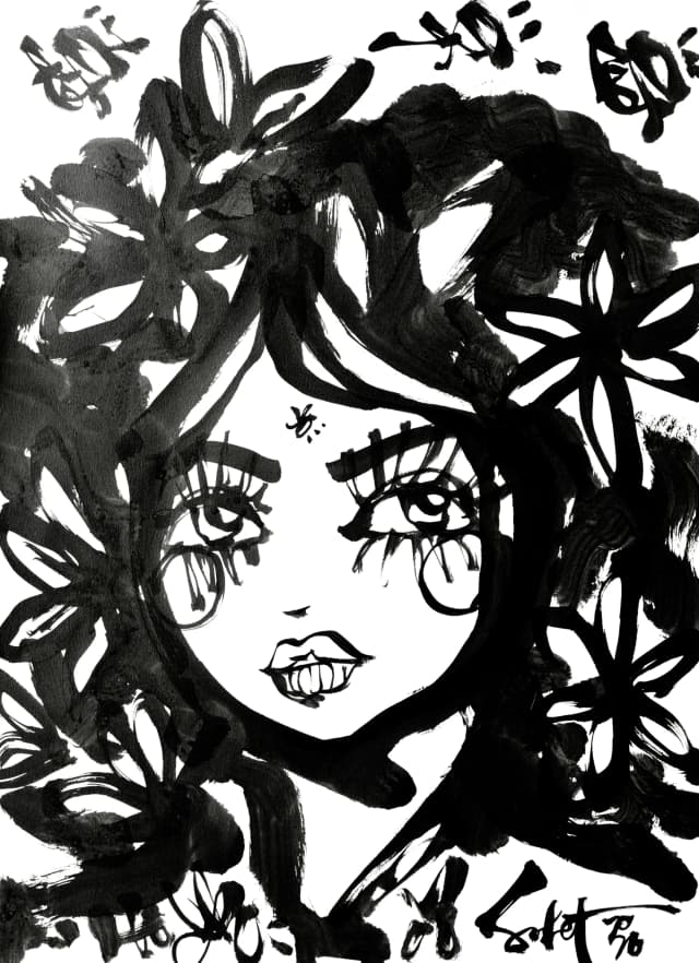Bubbles | Ink + Flow | Icons 2026 Sabet 22" x 30" Original Ink on Archival Paper