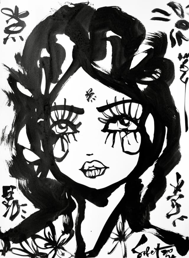 Pudding | Ink + Flow | Icons 2026 Sabet 22" x 30" Original Ink on Archival Paper