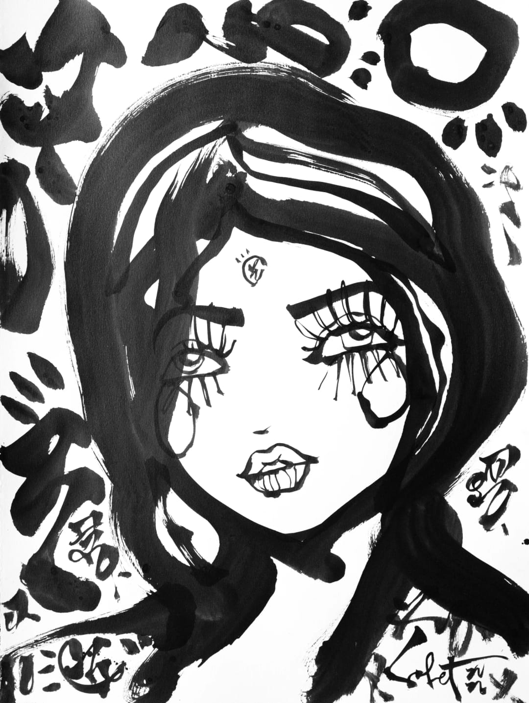Snuggle | Ink + Flow | Icons 2026 Sabet 22" x 30" Original Ink on Archival Paper