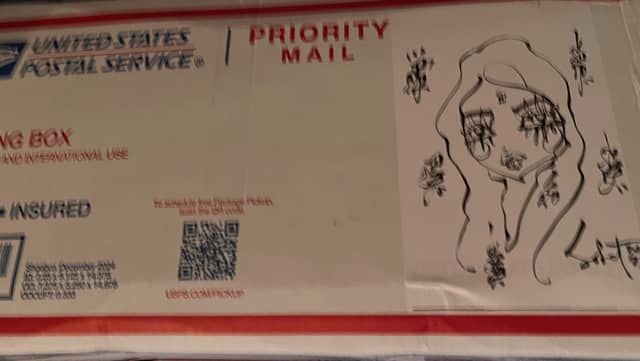 Untitled 2026 Sabet Sticker USPS Box