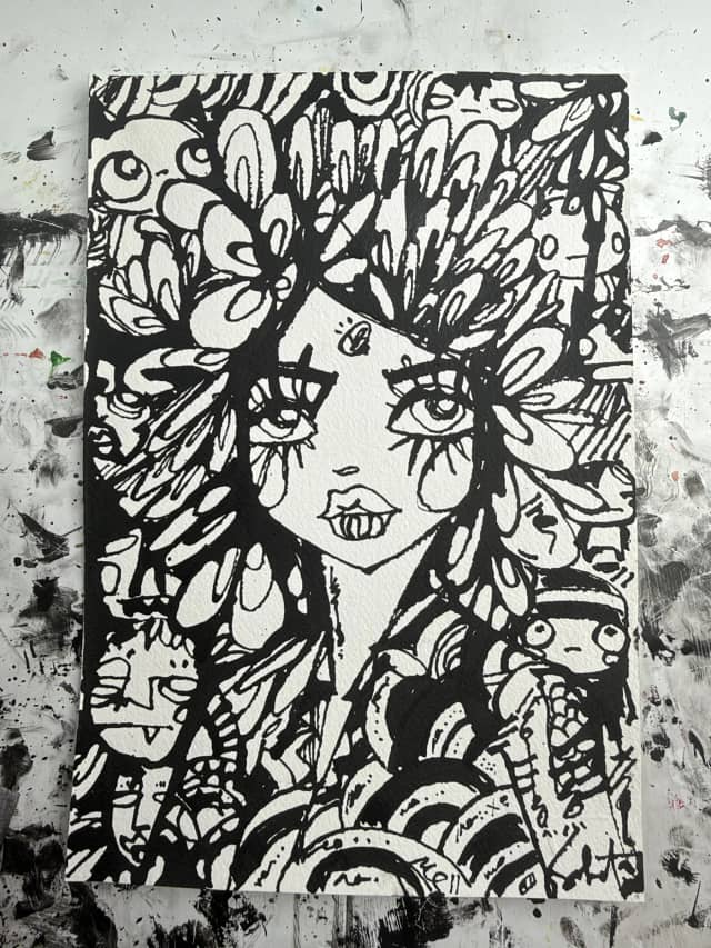 Sumi Sumi 2026 Sabet 7" x 10" Original