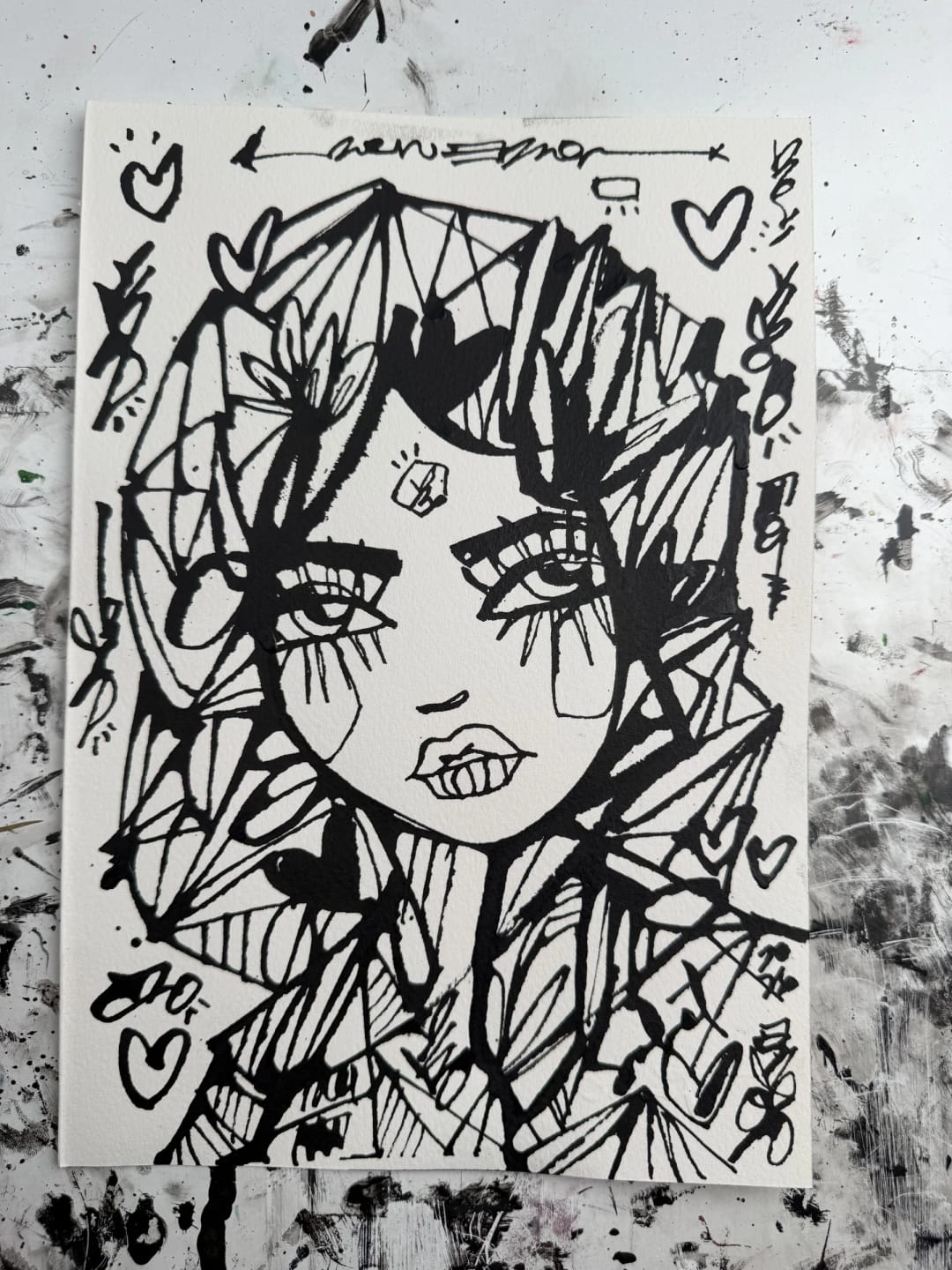 Yummy Heart 2026 Sabet 7" x 10" Original