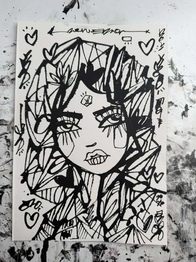 Yummy Heart 2026 Sabet 7" x 10" Original