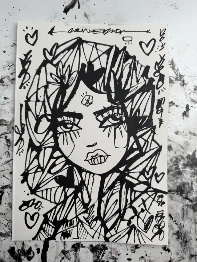 Yummy Heart 2026 Sabet 7" x 10" Original