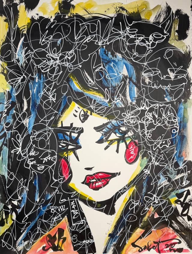 Buttons | Ink + Flow | Icons 2026 Sabet 22" x 30" Original Ink and Watercolor on Archival Paper