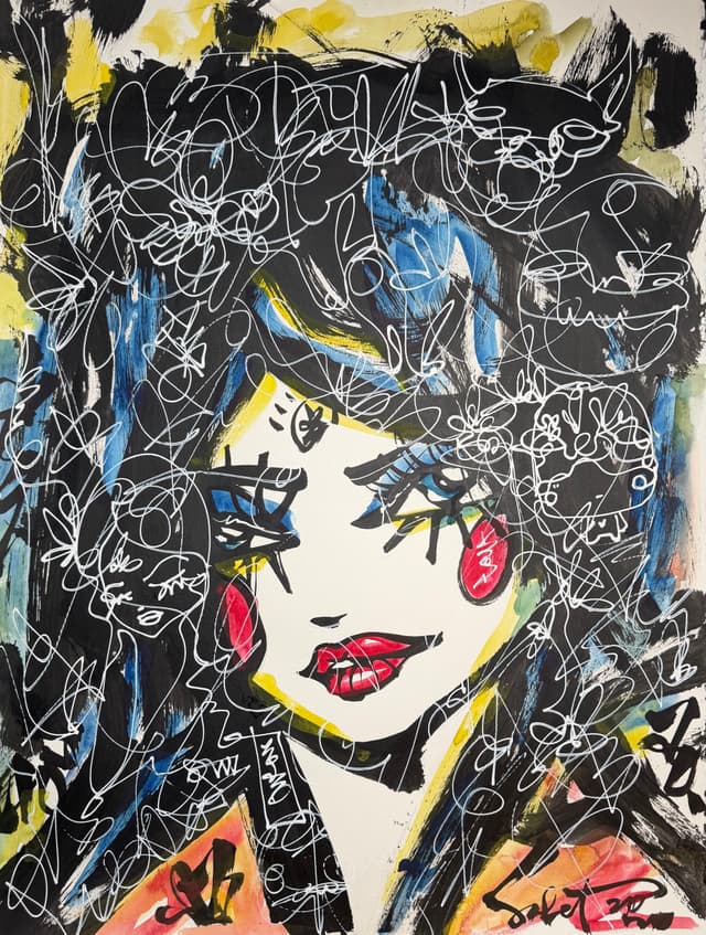 Buttons | Ink + Flow | Icons 2026 Sabet 22" x 30" Original Ink and Watercolor on Archival Paper
