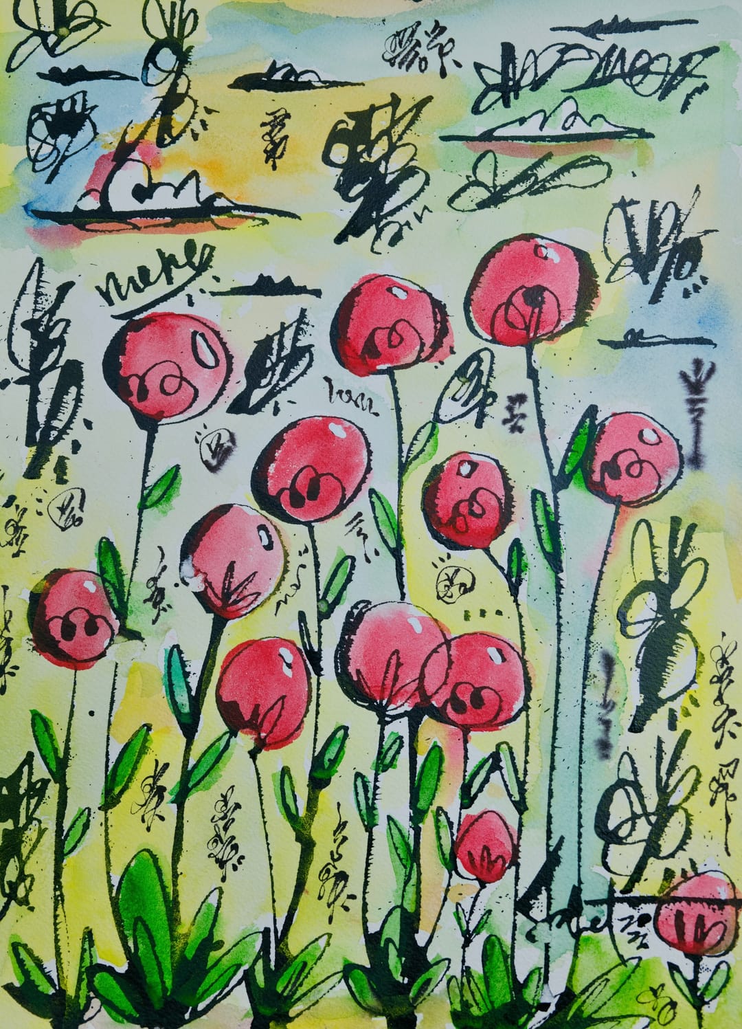 Poppy 2026 Sabet 10" x 14" Original
