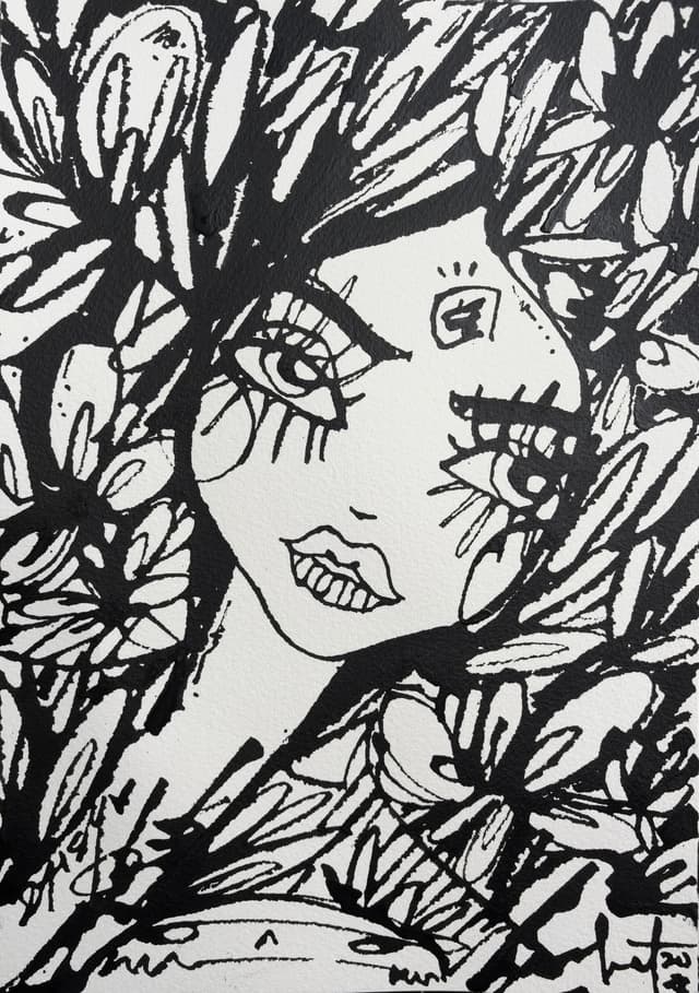 Hibiscus 2026 Sabet 7" x 10" Original