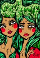 Green hearts 2026 Sabet 12" x 18" Giclée