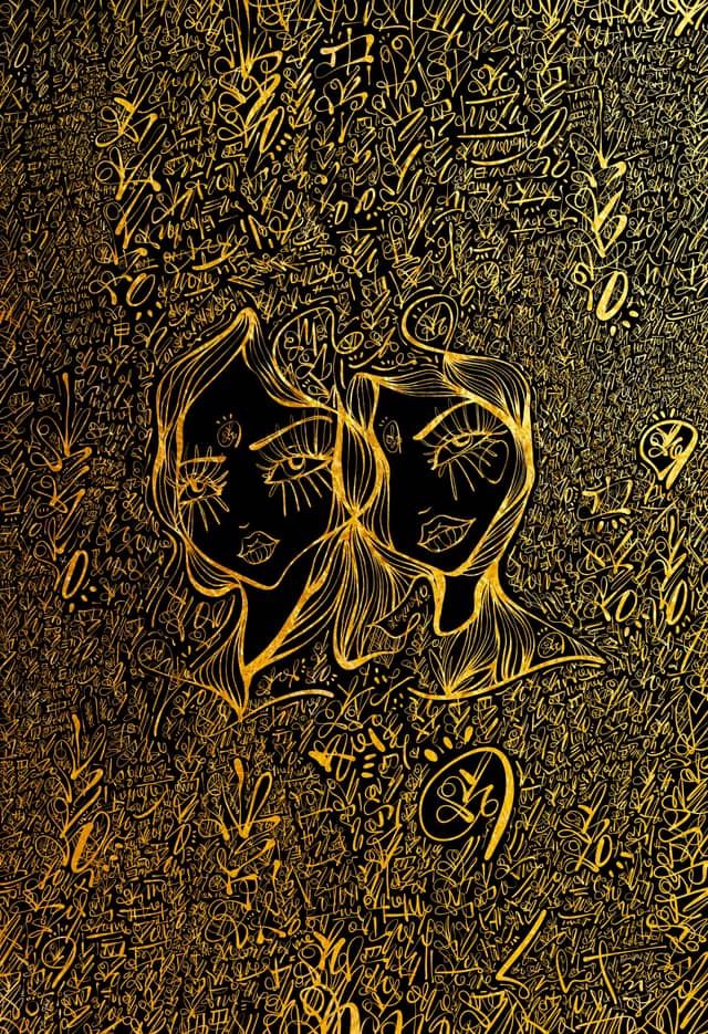Hearts Twin 2026 Sabet 12" x 18" Gallery Canvas