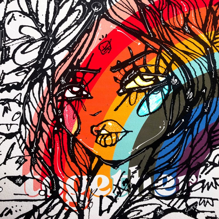Rainbow Bright 2026 Sabet 12" x 12" Gallery Canvas · Timed Edition